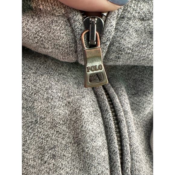 Polo Ralph Lauren gray long sleeves full zip hoodie jacket size Medium - Picture 6 of 12